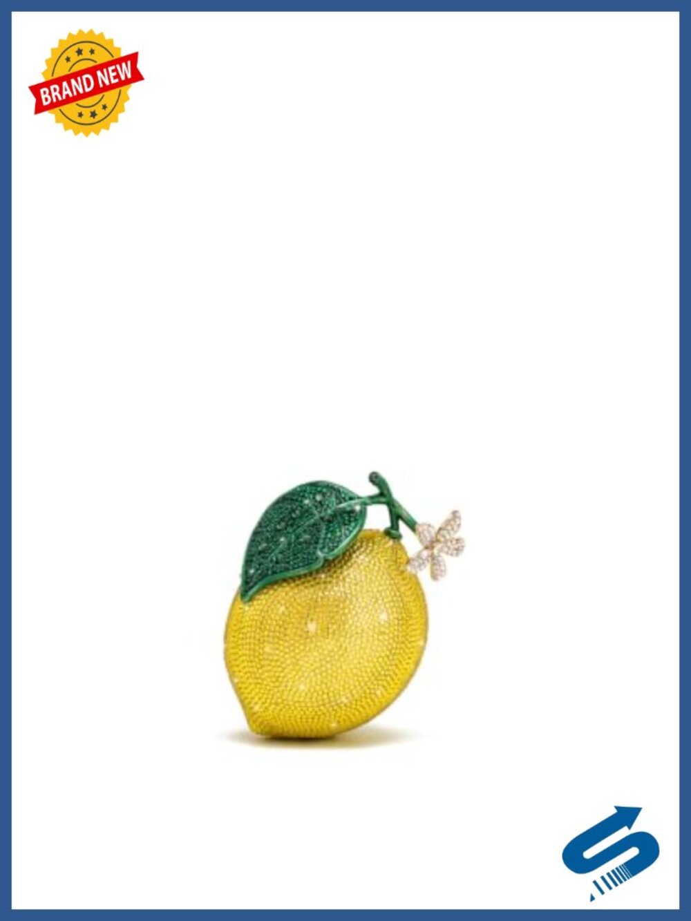 JW PEI Lemon-Inspired Crystal Metal Clutch Evening Bag